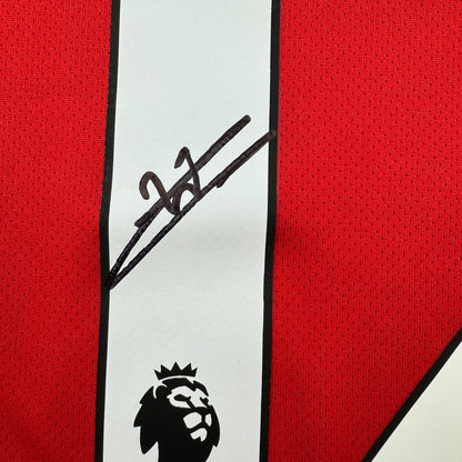 Autographed/Signed William Saliba Arsenal Red Soccer Jersey Beckett BAS COA