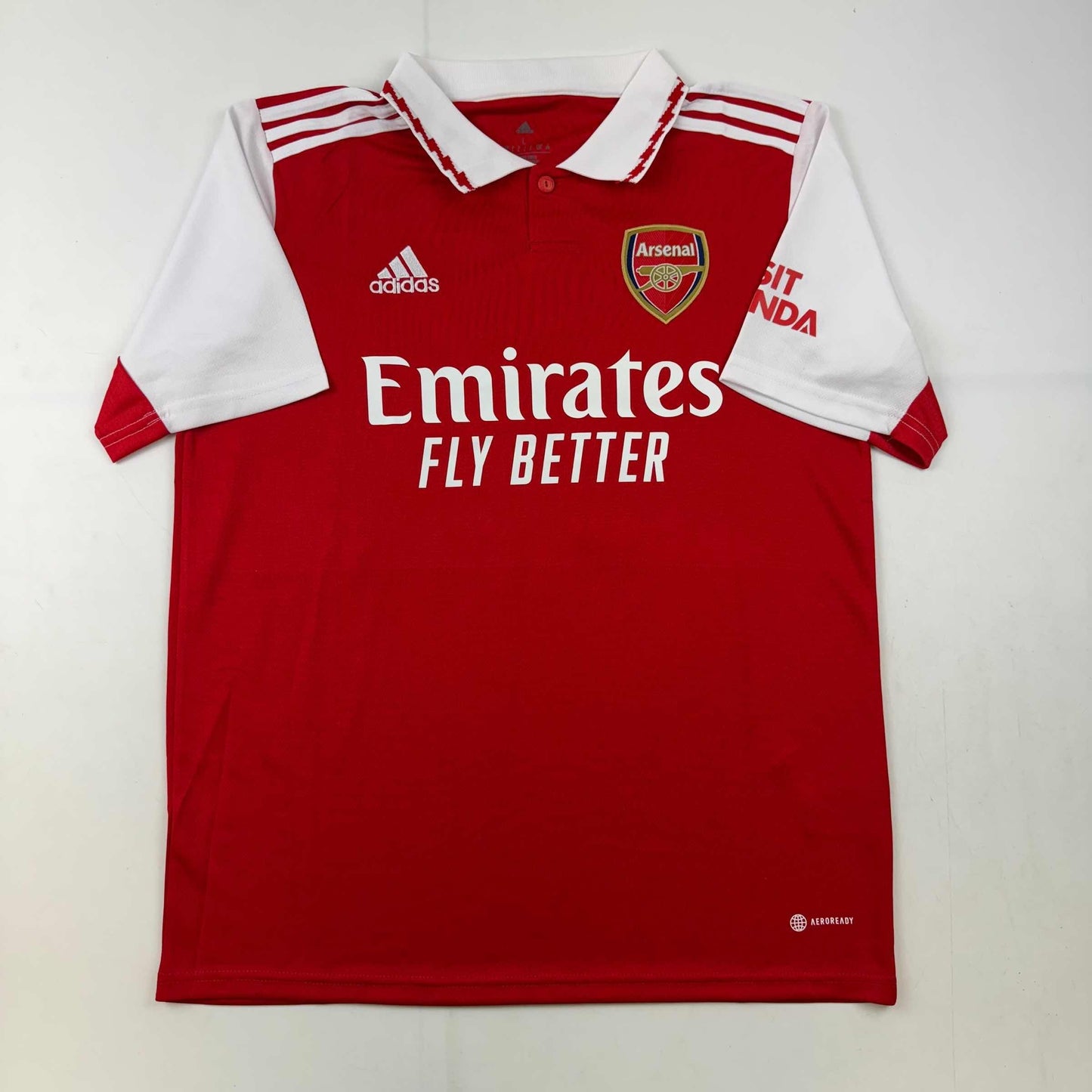 Autographed/Signed William Saliba Arsenal Red Soccer Jersey Beckett BAS COA