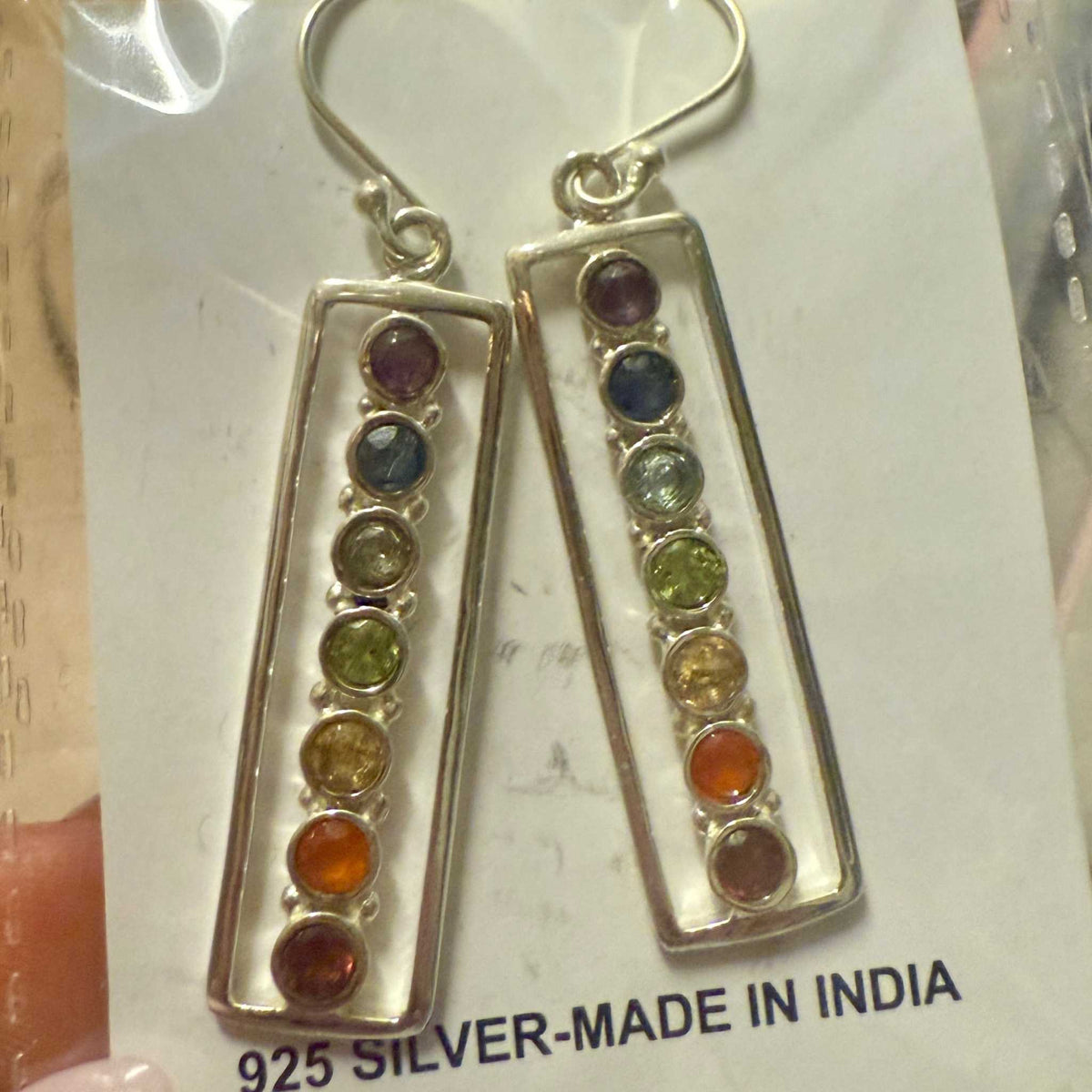 Chakra Bar Dangle Earrings – Sterling Silver