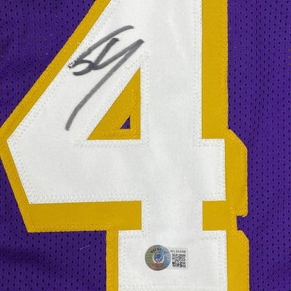 Autographed/Signed Shaquille Shaq O'Neal Los Angeles LA Split Basketball Jersey Beckett BAS COA