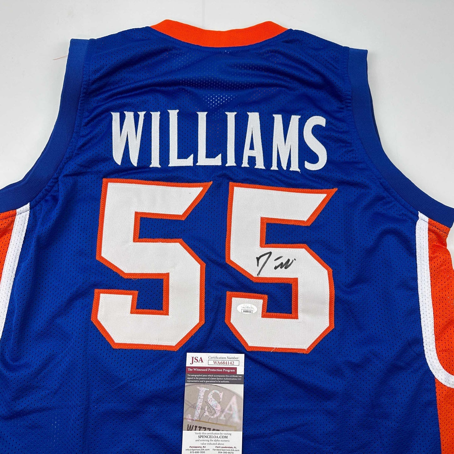 Autographed/Signed Jason Williams Florida Blue College Basketball Jersey JSA COA