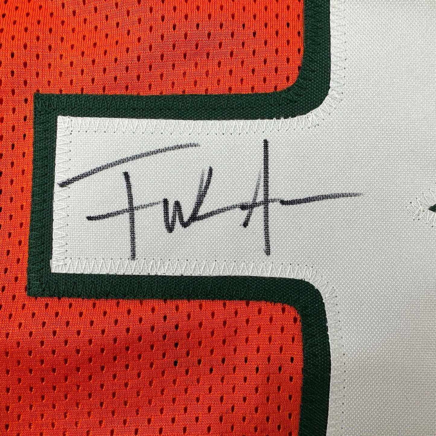 Autographed/Signed Frank Gore Miami Orange Football Jersey JSA COA