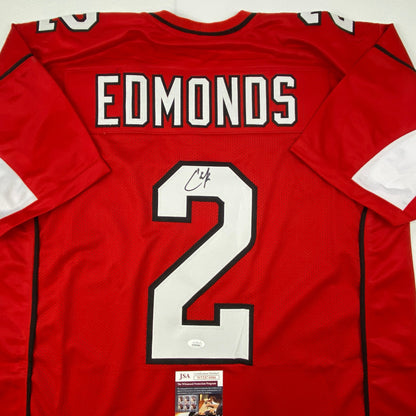 Autographed/Signed Chase Edmonds Arizona Red Football Jersey JSA COA