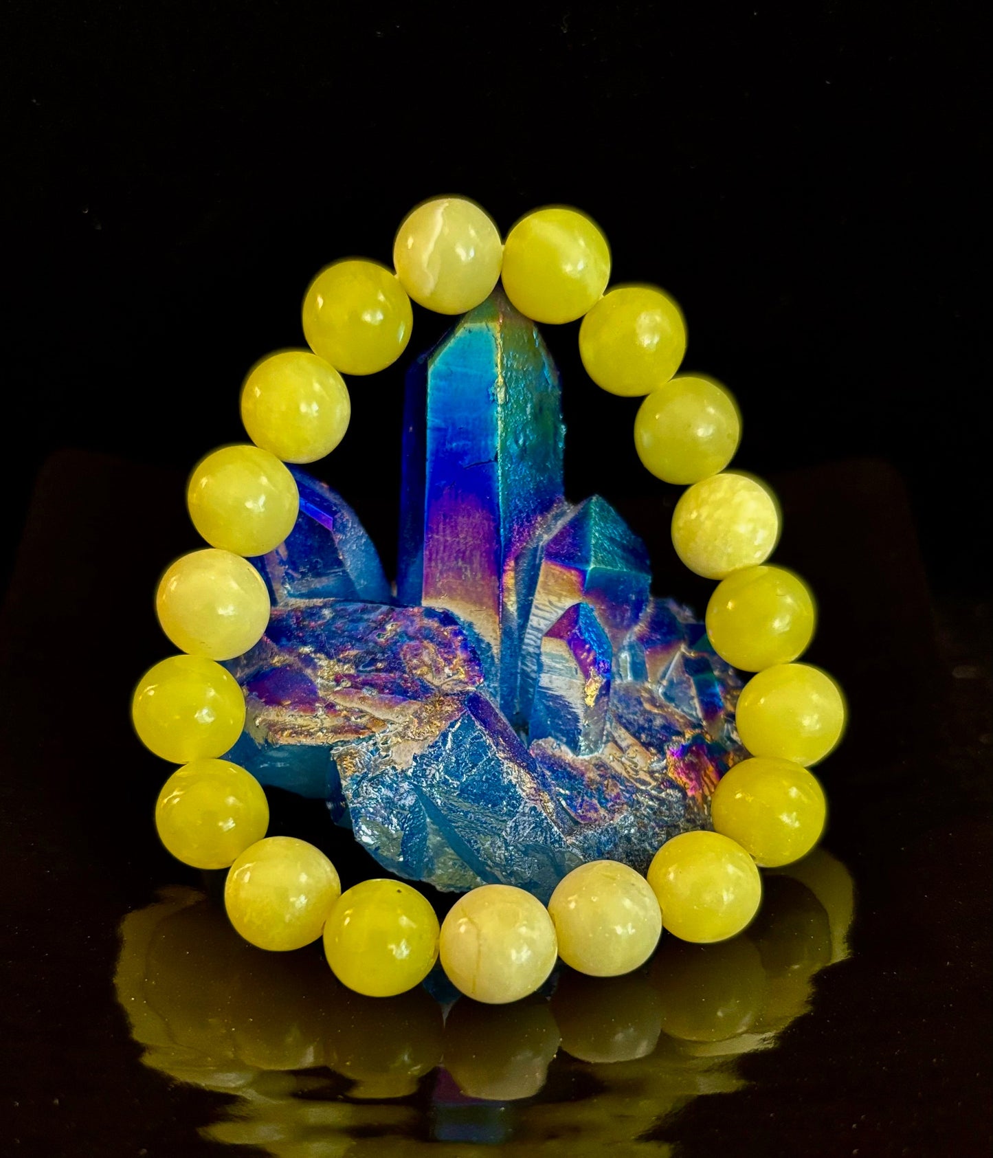 Lemon Jade Beaded Bracelet 8mm & 10mm – Reiki-Infused Joy, Abundance & Positive Energy Jewelry