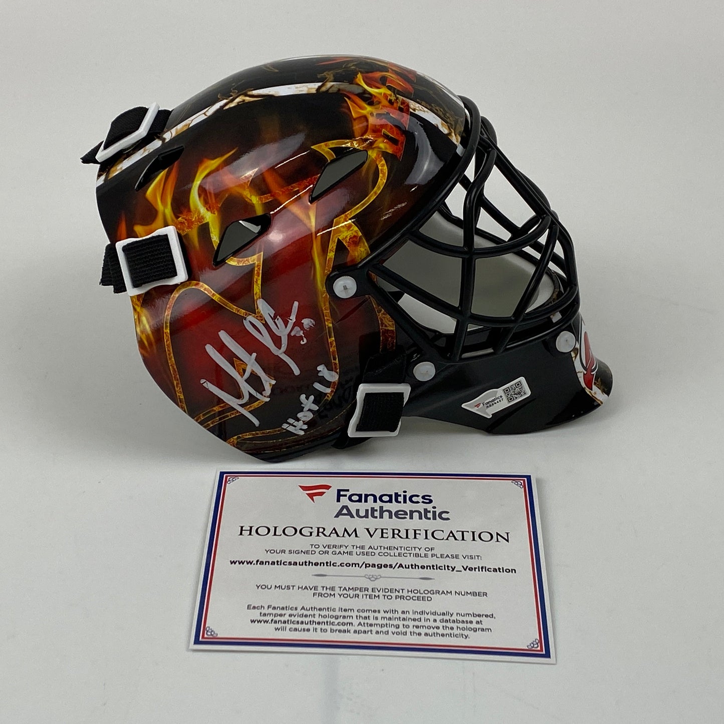 Autographed/Signed Martin Brodeur New Jersey Devils Hockey Mini Goalie Mask Helmet Fanatics COA