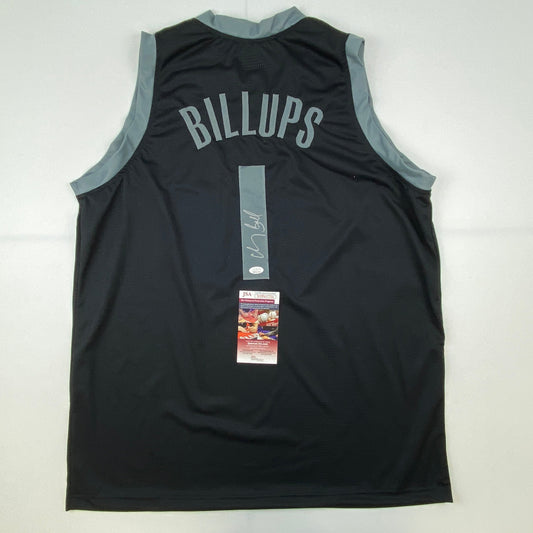 Autographed/Signed Chauncey Billups Detroit Black Basketball Jersey JSA COA