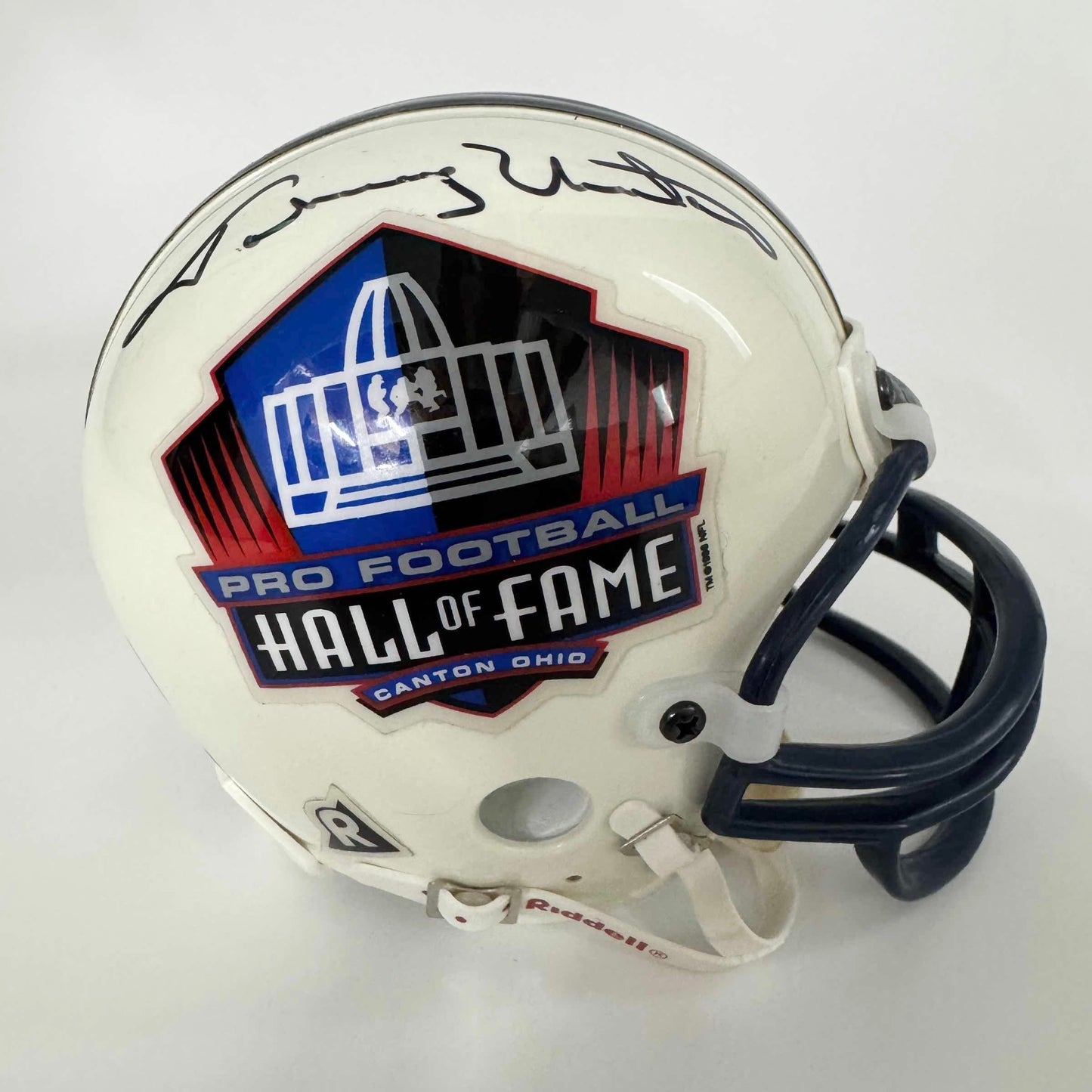 Autographed/Signed Johnny Unitas Hall of Fame Indianapolis Colts Mini Football Helmet Beckett BAS LOA