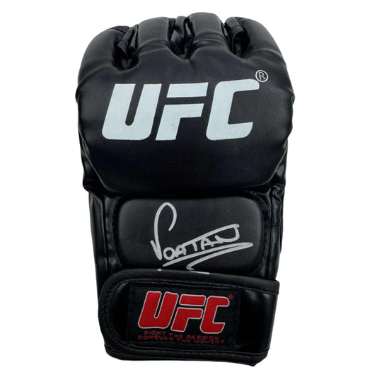 Autographed/Signed Alex "Poatan" Pereira UFC MMA Black Fighting Glove Beckett BAS COA