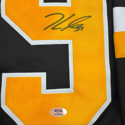 Autographed/Signed Jake Guentzel Pittsburgh Black Hockey Jersey PSA/COA