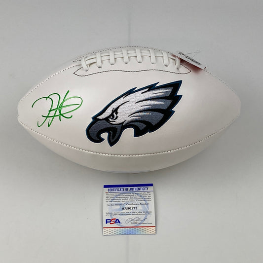Autographed/Signed Jalen Hurts Philadelphia Eagles Full Size F/S White Panel Logo Football JSA COA