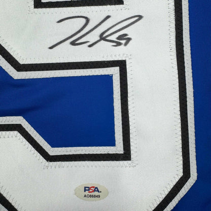 Autographed/Signed Jake Guentzel Tampa Bay Blue Hockey Jersey PSA COA