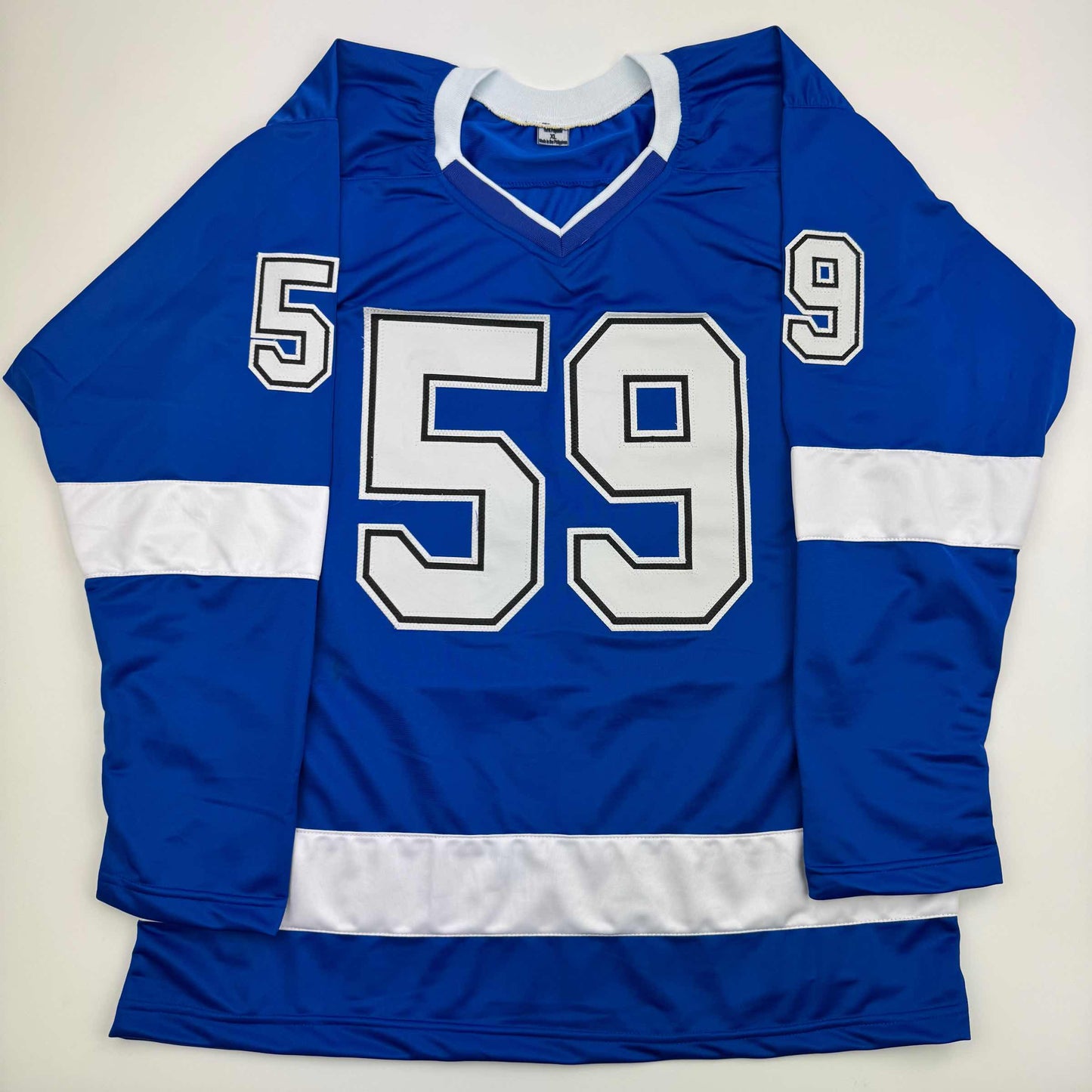 Autographed/Signed Jake Guentzel Tampa Bay Blue Hockey Jersey PSA COA