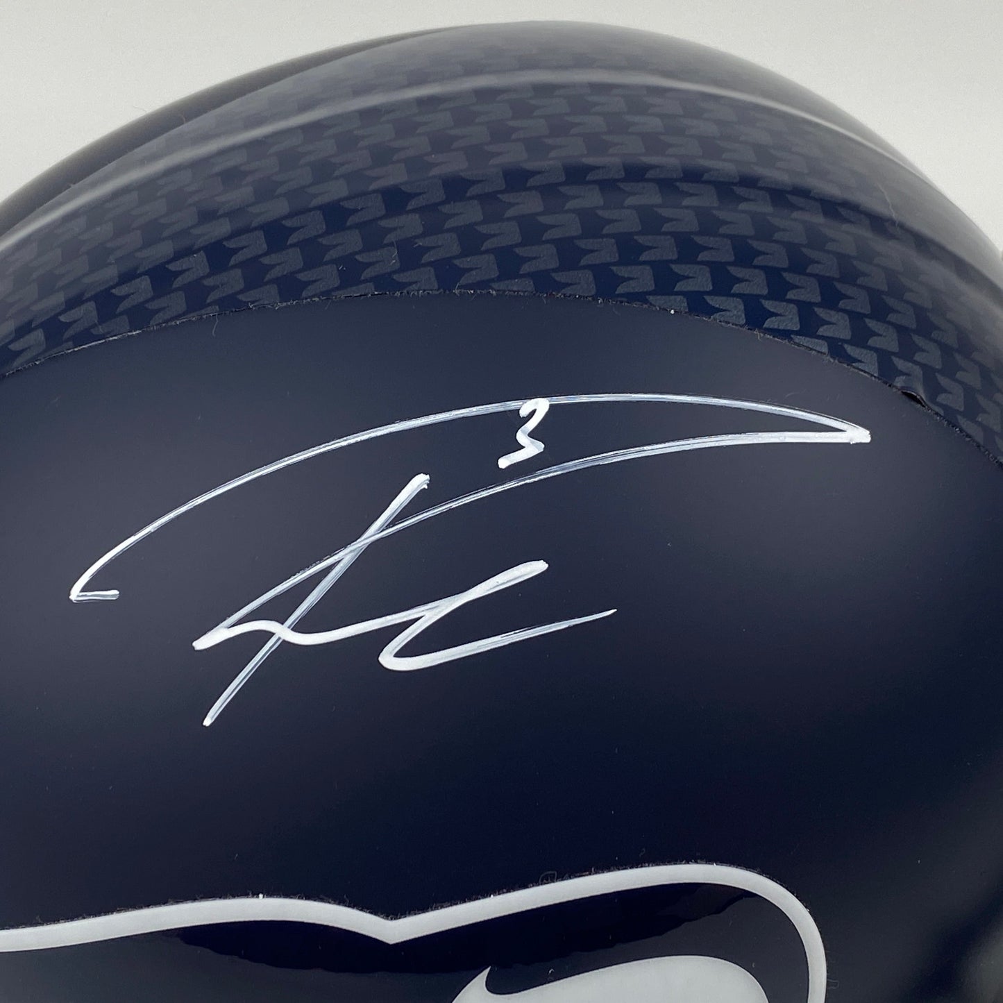 Autographed/Signed Russell Wilson Seattle Seahawks Full Size FS F/S Replica Football Helmet Beckett BAS COA