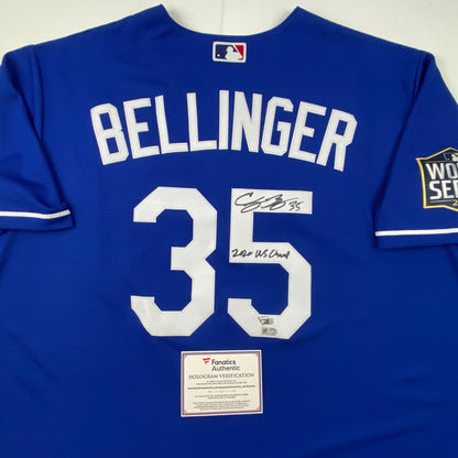 Autographed/Signed Cody Bellinger 2020 WS Champ Los Angeles LA Dodgers Blue Authentic Baseball Jersey Fanatics COA