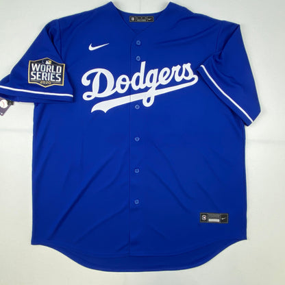 Autographed/Signed Cody Bellinger 2020 WS Champ Los Angeles LA Dodgers Blue Authentic Baseball Jersey Fanatics COA