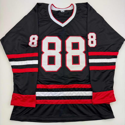 Autographed/Signed Patrick Kane Chicago Black Hockey Jersey JSA COA