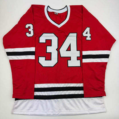 Autographed/Signed Petr Mrazek Chicago Red Hockey Jersey Beckett BAS COA