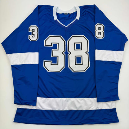 Autographed/Signed Brandon Hagel Tampa Bay Blue Hockey Jersey JSA COA