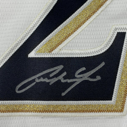Autographed/Signed Christian Yelich 18 NL MVP Milwaukee Brewers White Cool Base Baseball Jersey JSA COA