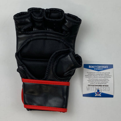 Autographed/Signed Jon Bones Jones Black UFC MMA Glove Ultimate Fighting Beckett BAS COA