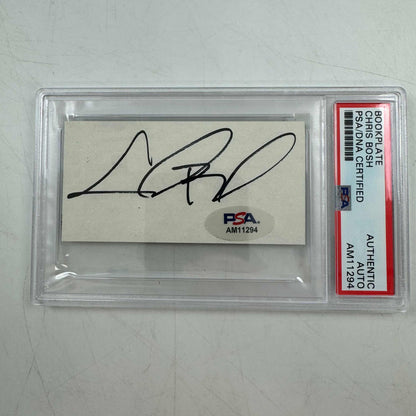 Autographed/Signed Graded Chris Bosh Bookplate Cut Authentic PSA/DNA COA