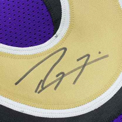 Autographed/Signed Ray Lewis Baltimore Color Rush Stat Football Jersey JSA COA