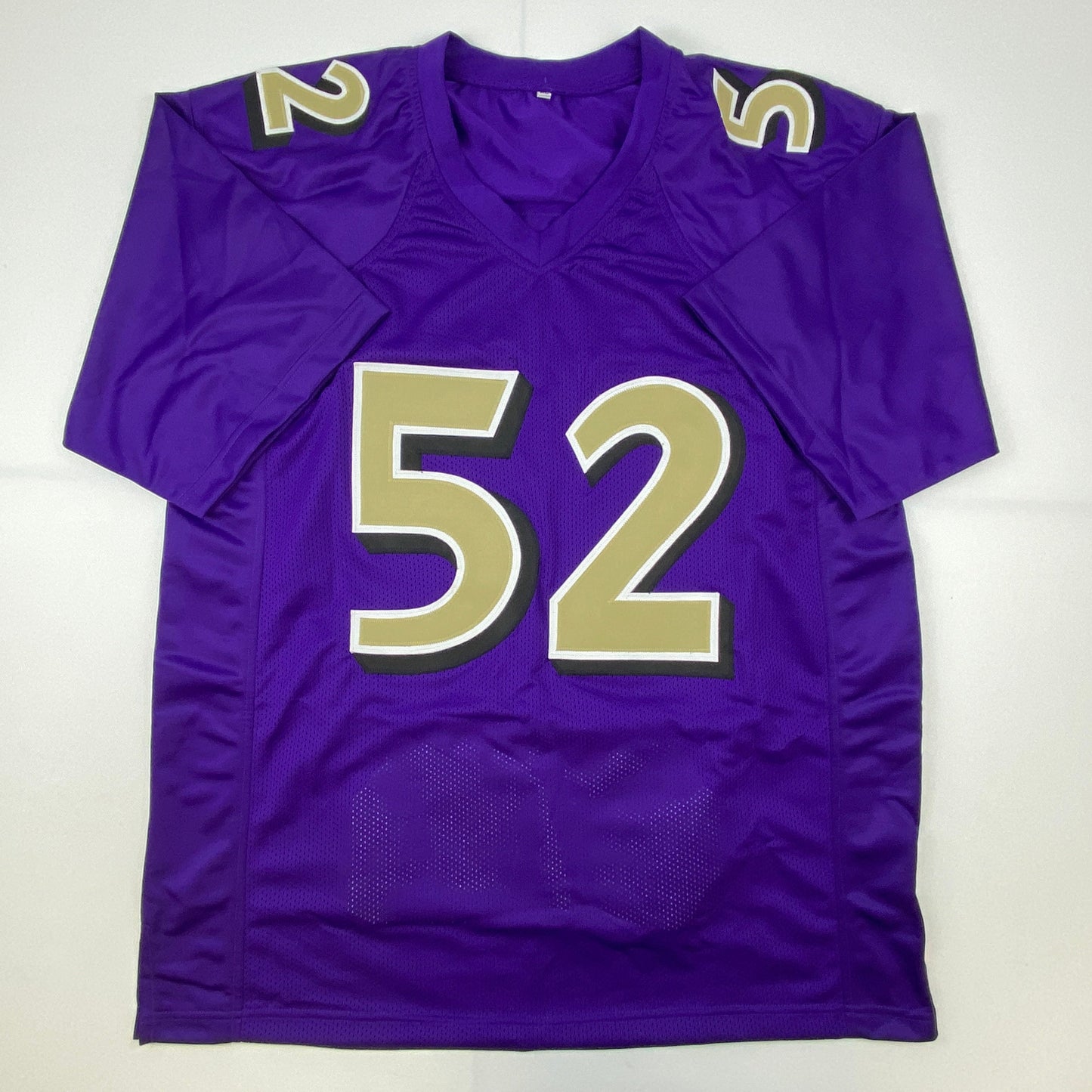 Autographed/Signed Ray Lewis Baltimore Color Rush Stat Football Jersey JSA COA