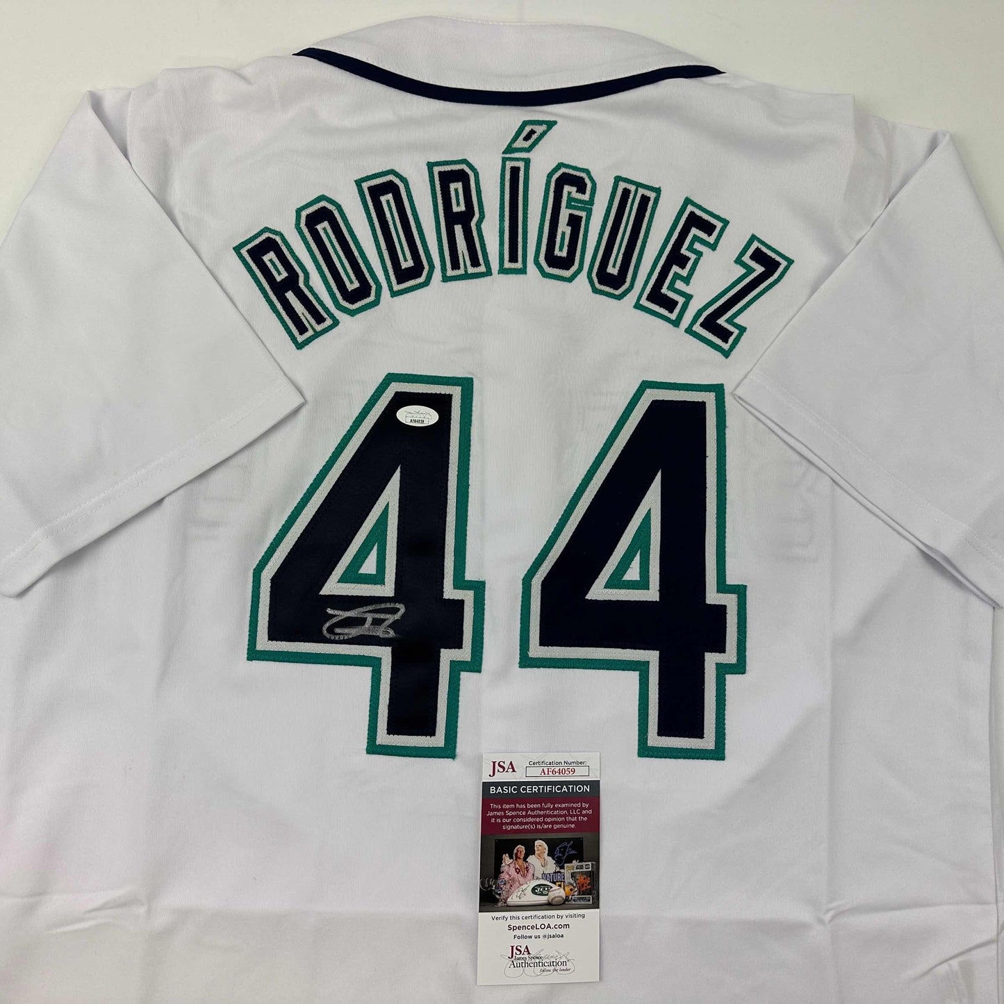Autographed/Signed Julio Rodriguez Seattle White Baseball Jersey JSA COA