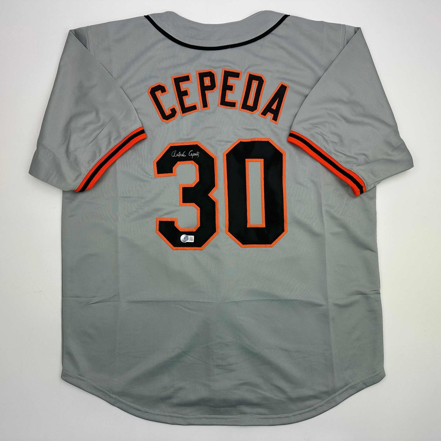 Autographed/Signed Orlando Cepeda San Francisco Grey Baseball Jersey Beckett BAS COA