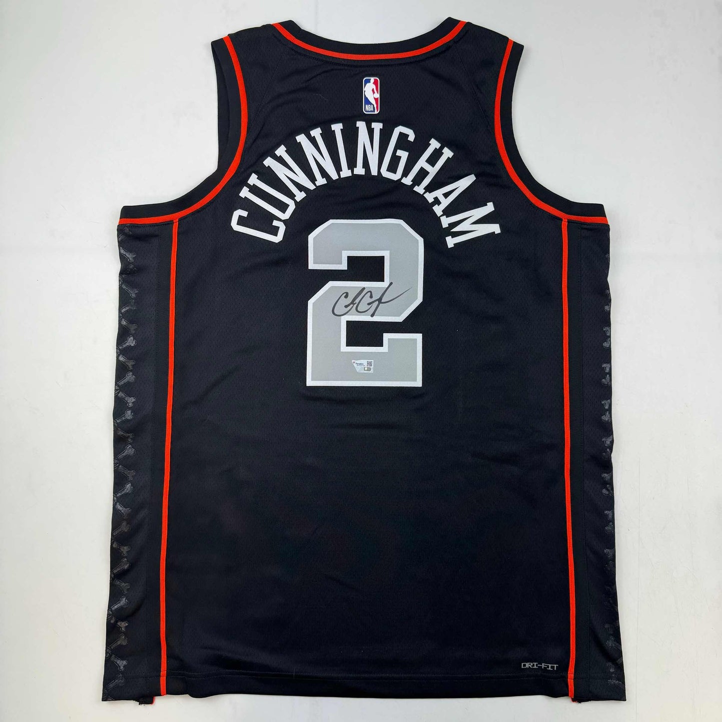 Autographed/Signed Cade Cunningham Detroit Pistons Black City Edition Authentic Basketball Jersey Fanatics COA