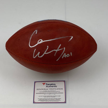 Autographed/Signed Carson Wentz Super Bowl LII Authentic The Duke Full Size Football Fanatics COA