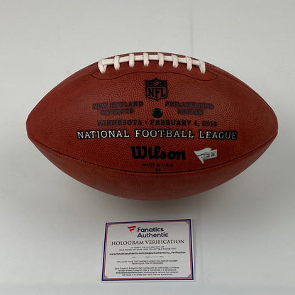 Autographed/Signed Carson Wentz Super Bowl LII Authentic The Duke Full Size Football Fanatics COA