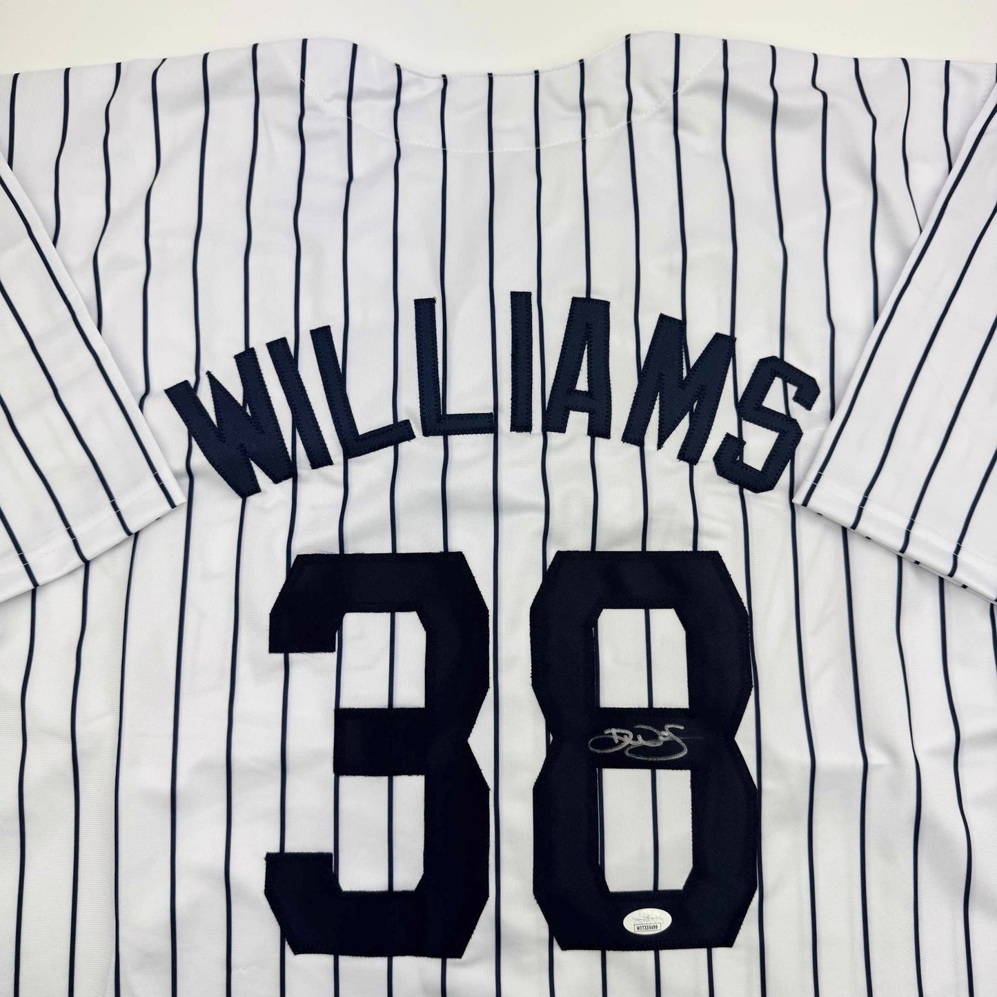 Autographed/Signed Devin Williams New York Pinstripe Baseball Jersey JSA COA