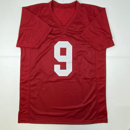 Autographed/Signed Bryce Young Alabama Red College Football Jersey Beckett BAS COA