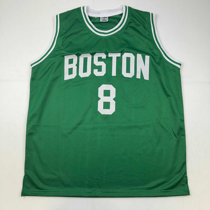 Autographed/Signed Kristaps Porzingis Boston Green Basketball Jersey JSA COA