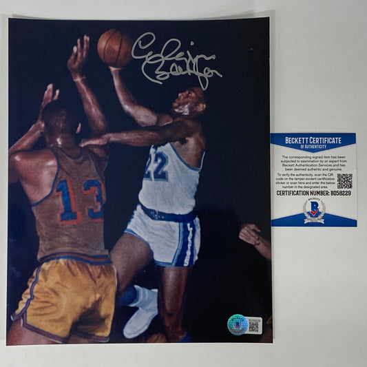Autographed/Signed Elgin Baylor Los Angeles LA Lakers 8x10 Basketball Photo Beckett BAS COA