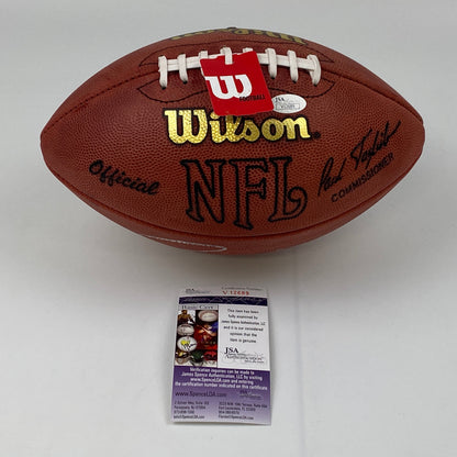 Autographed/Signed Ray Lewis Baltimore Ravens Authentic The Duke Full Size Football JSA COA