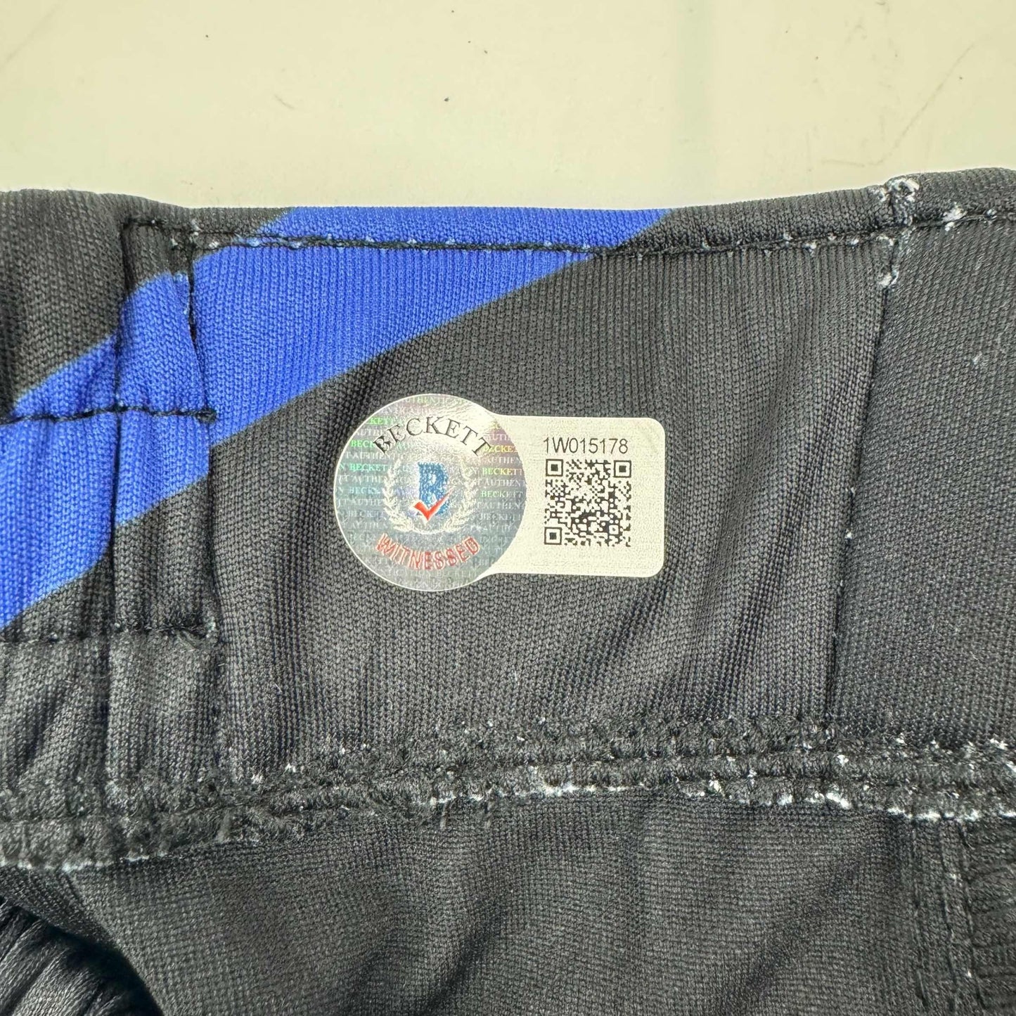 Autographed/Signed Bo Nickal Blue UFC MMA Trunks Shorts Ultimate Fighting Beckett BAS COA