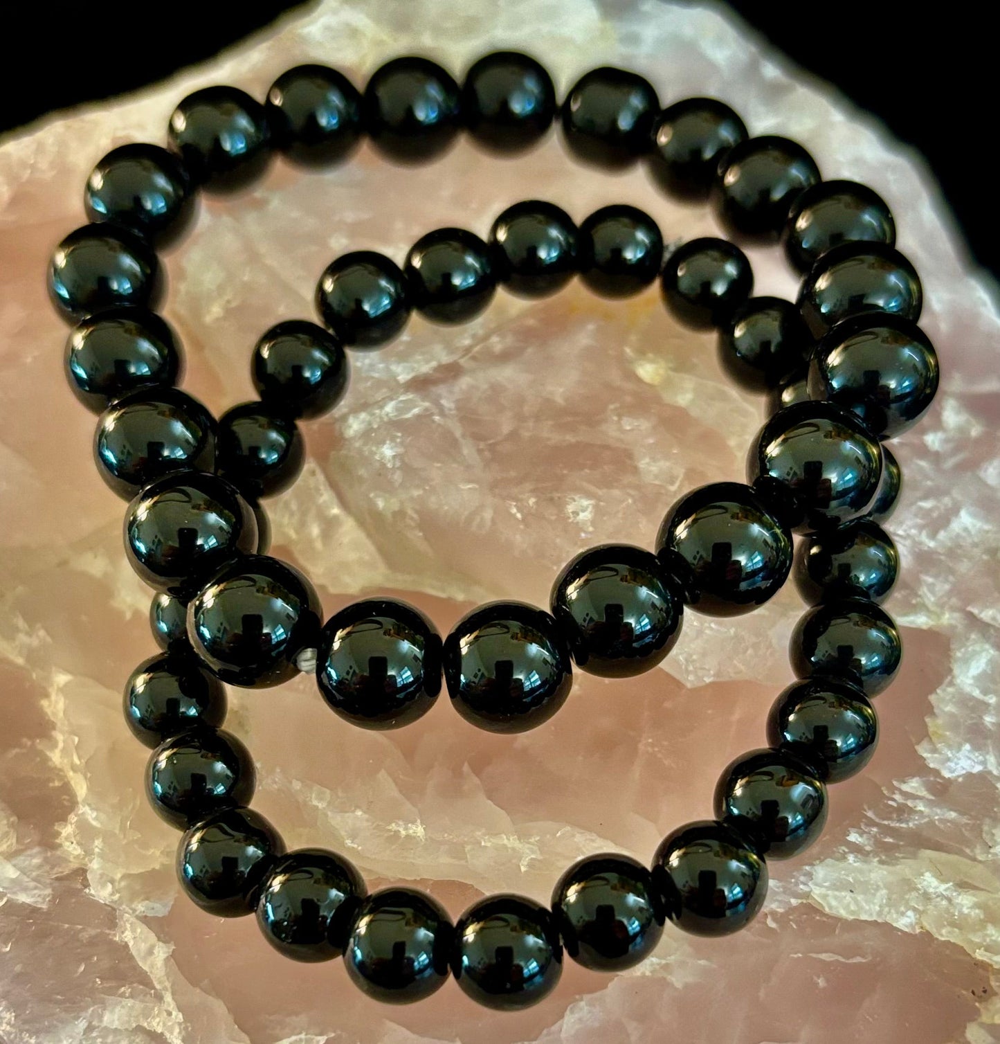 Reiki-Infused Authentic Karelian Shungite Bracelet for EMF Shielding, Detoxification & Deep Grounding (8mm)