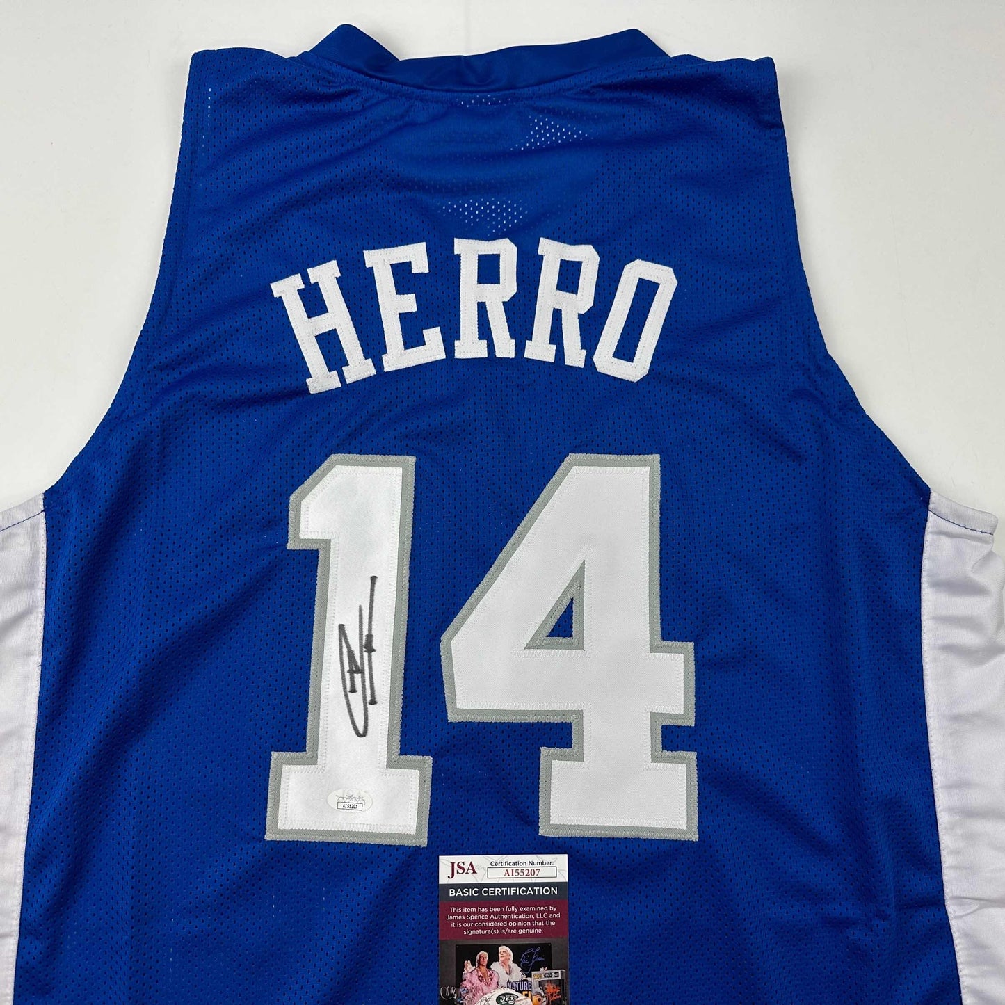 Autographed/Signed Tyler Herro Kentucky Blue College Basketball Jersey JSA COA