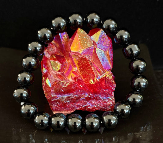 Black Obsidian Beaded Bracelet – Grounding, Protection & Inner Peace