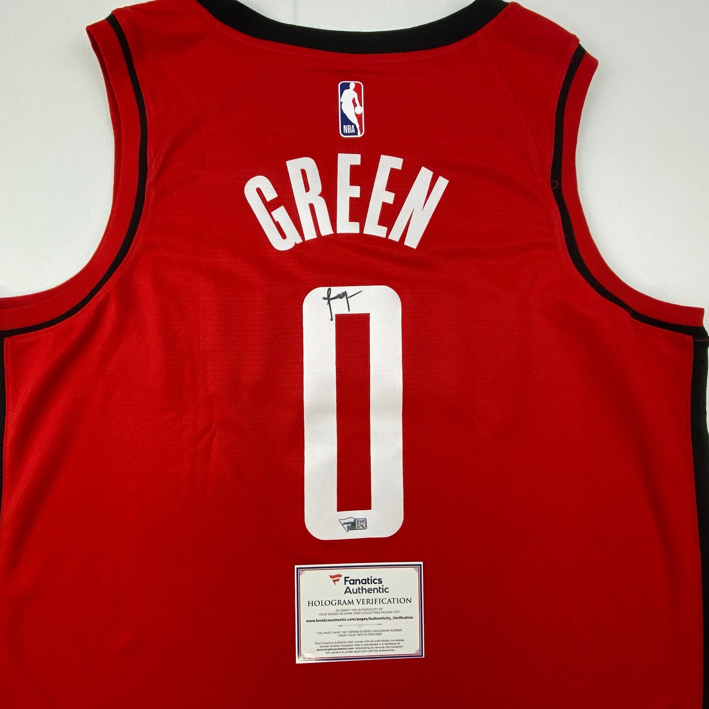 Autographed/Signed Jalen Green Houston Rockets Red Authentic Basketball Jersey Fanatics COA