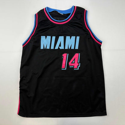 Autographed/Signed Tyler Herro Miami Black Vice City Basketball Jersey JSA COA