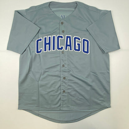 Autographed/Signed Bill Buckner Chicago Grey Baseball Jersey JSA COA