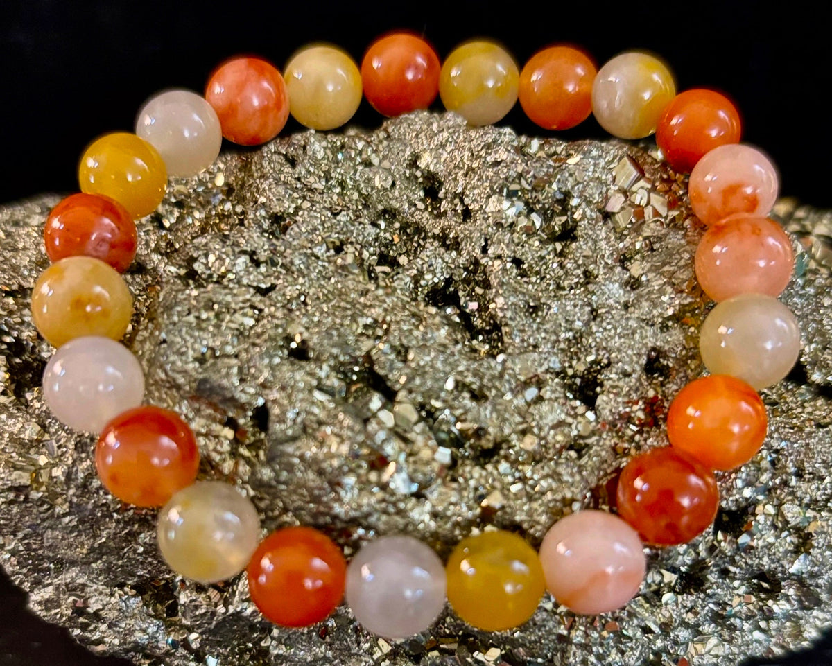 Reiki-Infused Natural Red Aventurine Bracelet for Manifestation, Action, Confidence & Root Chakra Drive (8mm)