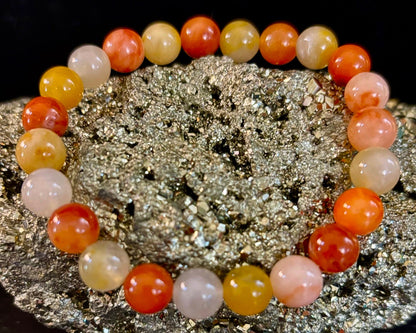 Reiki-Infused Natural Red Aventurine Bracelet for Manifestation, Action, Confidence & Root Chakra Drive (8mm)