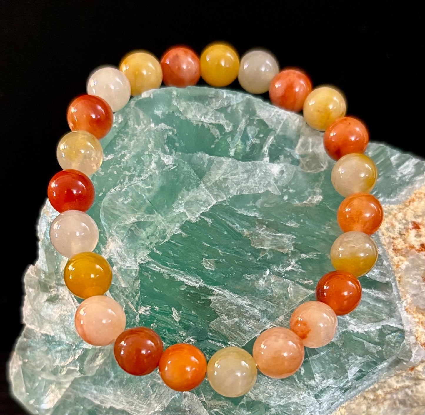 Reiki-Infused Natural Red Aventurine Bracelet for Manifestation, Action, Confidence & Root Chakra Drive (8mm)