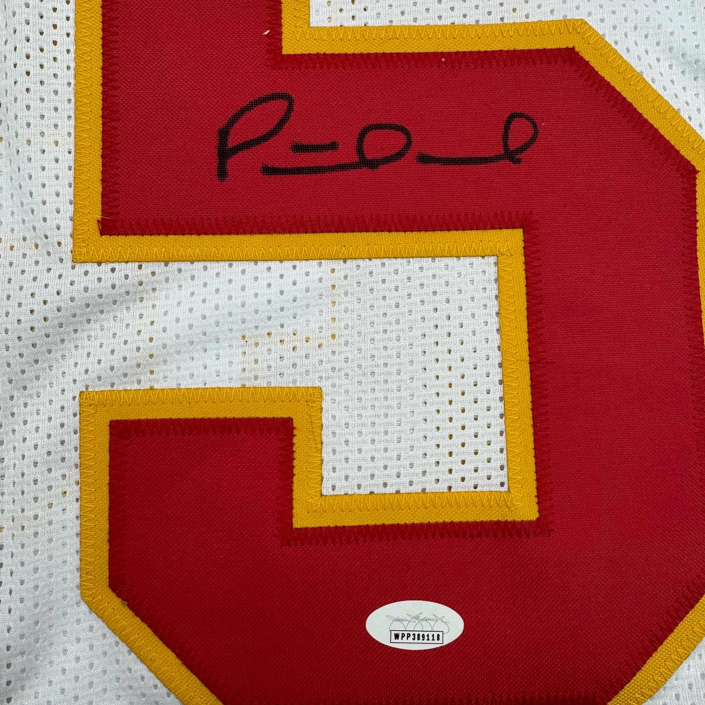 Autographed/Signed Patrick Mahomes Kansas City White Football Jersey JSA COA