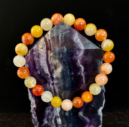 Reiki-Infused Natural Red Aventurine Bracelet for Manifestation, Action, Confidence & Root Chakra Drive (8mm)