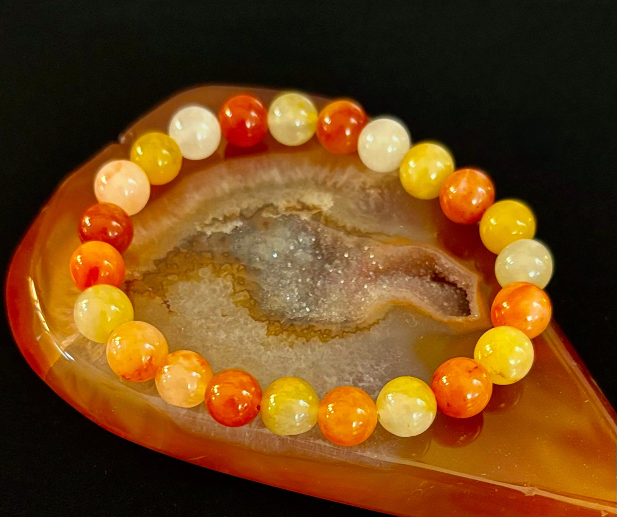 Reiki-Infused Natural Red Aventurine Bracelet for Manifestation, Action, Confidence & Root Chakra Drive (8mm)